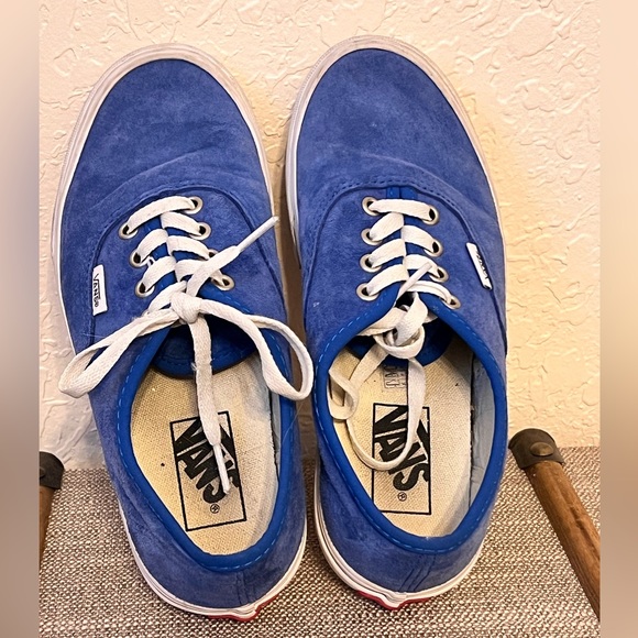VANS Womens Blue Suede Solid Lace Up Oxford Style Sneakers US Sz 7 - Picture 4 of 4